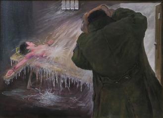 中共酷刑示意图：泼冰水
