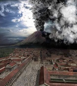 '油画：庞贝火山喷发'