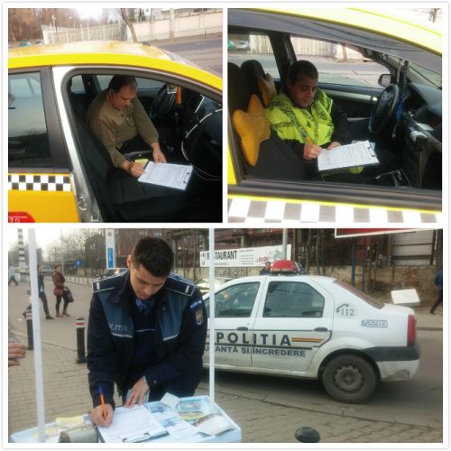 执勤中得警察和等待客户的出租车司机也都签名支持法轮功