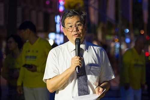 '图11：台湾营救受迫害法轮功学员协会理事长王仲宇表示，我们相信很快就会看到中共的解体、败亡，迫害法轮功学员的行为终将停止。'