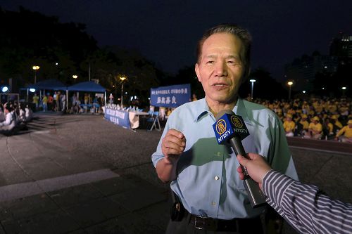 '图7：台湾中社常务监事张思忠要求共产党停止迫害法轮功，台湾政府更应该帮助制止迫害。'