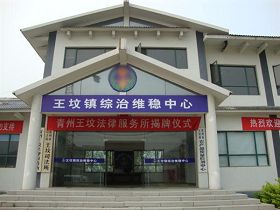 青州市王坟镇综治中心，下设综治中心办公室、信访办、司法所、610办公室、调节矫正室、公共安全管理办公室。