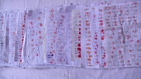 黑龙江省有超过一万五千民众为素不相识的法轮功学员挺身而出，在替父鸣冤的秦荣倩的《喊冤昭雪书》上签名并按上大红手印。