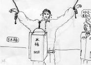 '中共酷刑示意图：吊水桶'