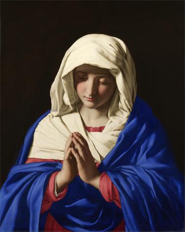 图例：意大利画家萨索费拉托（Giovanni Battista Salvi da Sassoferrato）所绘的圣玛利亚，约作于1654年。画中圣玛利亚服装的群青色是由青金石研磨并提纯制成。