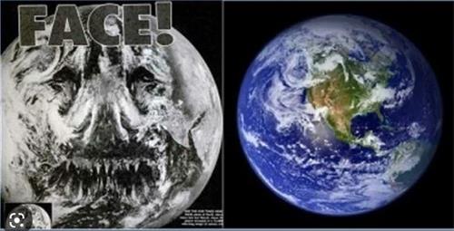 '图4：1999年7月NASA拍摄地球的脸'